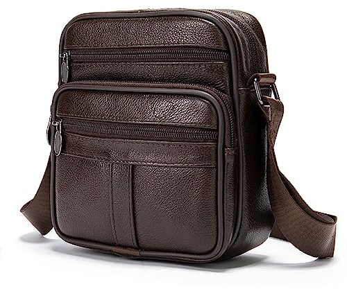 Handy Umhängetaschen für Herren Klein, Handy Schultertasche Herren Leder, Handytasche mit Portemonnaie zum Umhängen Herren Holster Herrentasche Sling Handtasche Messenger Tasche Crossbody Brieftasche