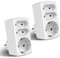 EXTRASTAR Mehrfachsteckdose 3-Fach Steckdosenadapter, 2 Euro+1 Schuko Steckdose Kindersicherung, Zwischenstecker für Büro, Heim oder Reise, Weiß (2 Stück)