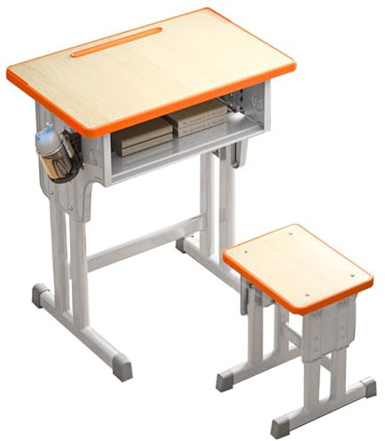 Kinderschreibtisch Höhenverstellbar Mit Stuhl, Schreibtisch Set Für Kinder Mit Stuhl Mit Storage-Schublade, Tisch Und Stuhl Set Mädchen Jungen Schreibtisch Und Stuhl Set Alter 3-18 ( Color : /Orange ,