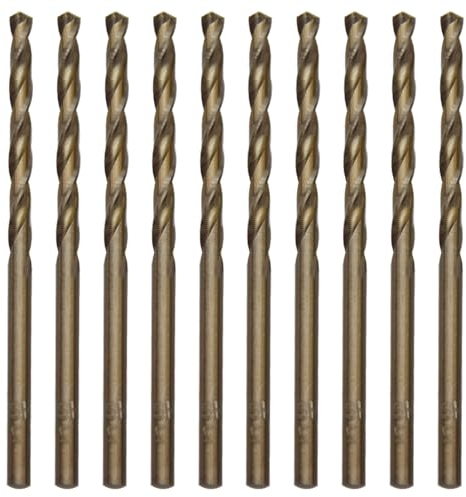 CEEYSEE 10 Stücke 3mm HSS Cobalt Bohrer Set M35 Metallbohrer Spiralbohrer Cobalt Drill Bit zum Bohren in Edelstahl, Metall, Gusseisen und harten Kunststoffen (3mm)