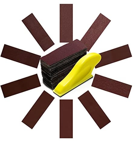 Mikro-Schleifwerkzeuge Fingerschleifer für Handwerksarbeiten mit 100 Stücke Schleifpapier - Körnung 40 60 80 100 120 180 240 320 400 600 Detailgriff-Schleifwerkzeuge für kleine Projekte, Basteln, Holz