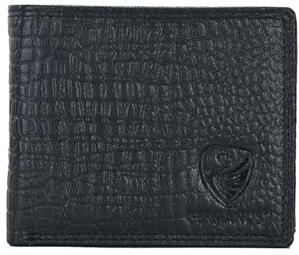 GERMANUS Geldbörse aus Leder (Schwarz Croco)