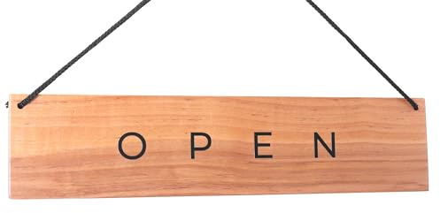 Modernes Open Closed Schild aus Holz - Doppelseitiges Offen/Geschlossen Schild - 33 x 7,5 cm - Vintage-Stil für Geschäft