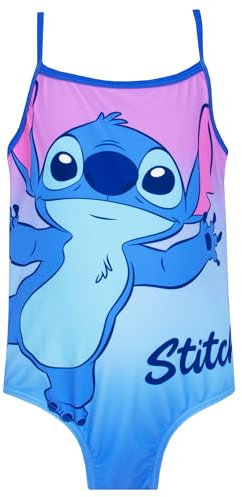 Disney Traje De Baño Lilo y Stitch | Stitch Ropa de Baño para Niña | Verano Bañador Natacion Niña | Bañador Piscina | Azul 7-8 Años
