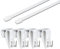 Vitragestangen 2er Pack, weiß, oval, ausziehbar, 2x Gardinenstange inkl. Befestigung OHNE Bohren und OHNE Kleben (80-120 cm + Klemmträger Kunststoff)