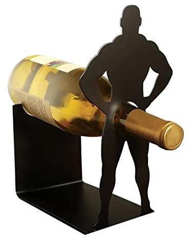 wine rack Barry Wood Single Bottle Wine Holder Creative Funny Wine Stand for Adults Decoration Wine Storage Stand Bottle Holder for Home Decor Bar Wine Cellar Basement Closet Pantry