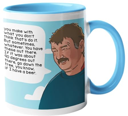 SMARTYPANTS Clarksons Farm Gerald Mug Tea Coffee Cup - Funny Quote Saying Gibberish Jeremy Caleb TV Show Gift Present (Blue Handle)