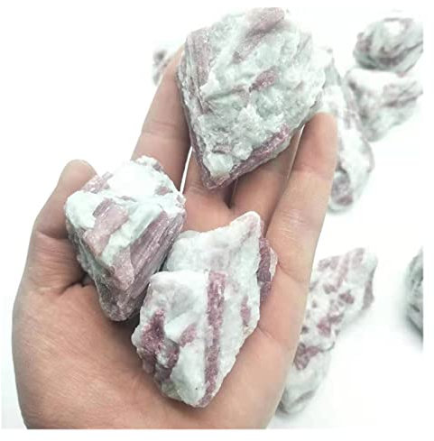 DQFOCPHHAA Natürlicher Kristall rauer natürlicher roter rauer heilender Kristallquarz-Edelstein-rosa Turmalin-Rohstein 500G for Dekorationshauptdekoration LIUZIIHAYIN