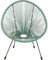 Kare Design Sessel Acapulco Mono, Grün, Indoor und Outdoor Stuhl im Retro-Design, Gartenstuhl, Relaxsessel für Balkon, Garten, Terrasse, Grünes Stahlgestell, 85x73x78 cm (H/B/T)