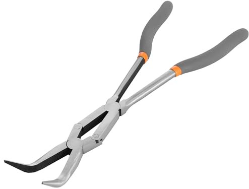 Navaris Pince Longue et Fine - 1x Pince a Bec Long Biseautée 45 Degrés - Pince Electricien Plombier Bricolage Coupe Joint - Pince Coupe Fil pour Maquette Travaux Réparation DIY
