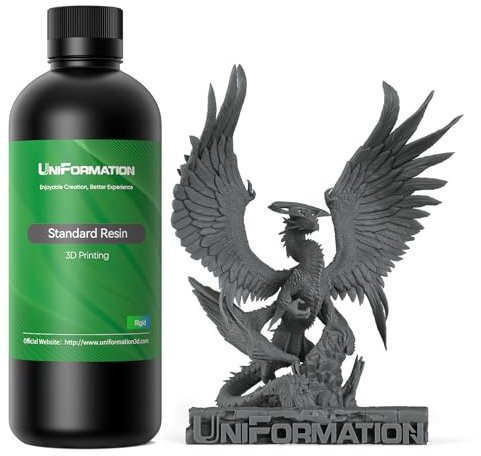 UNIFORMATION 3D Drucker Resin HD 3D-Drucker-Harz Standard Schnell UV-härtendes, pflanzliches 3D-Harz mit hoher Präzision und niedriger Viskosität Passend für Miniaturen,HD Dunkelgrau 1KG