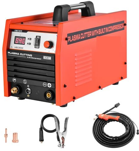 Taglierina al plasma digitale, Compressore incorporato con pompa d'aria Tagliatrice al plasma Saldatrici Saldatrice inverter Duty 70% for lega, rame, alluminio per acciaio inossidabile, acciaio legato