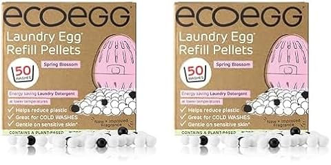 Ecoegg Laundry Egg Refill Pellets | Detergent and Fabric Softener Replacement | Non bio and no enzymes, chlorine bleaches, phosphates, parabens, SLS/SLES or palm oil | 50 Washes | Spring Blossom