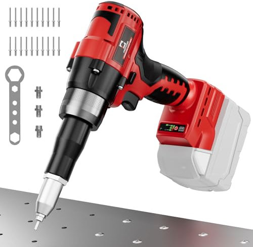 Pistola per rivetti pop per batteria Milwaukee da 18 V, strumento per rivetti senza fili con 3 dimensioni (1/8, 5/32, 3/16) Rivetti in alluminio, kit pistola per rivetti motore senza spazzole,