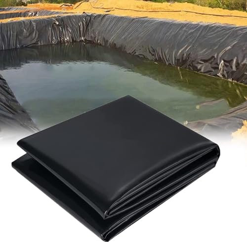Yoeoefuo Teichfolie Fischteichfolie Dicke 0,12 Mm Bachlauf-Folie Kunststofffolie 1x1m - 12x15m Mehrere Größen Teichplane Schwarz HDPE Teichfolien Leicht Zu Verlegen Gartenpools Pond Liner(2x6m)