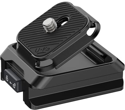 ULANZI UKA05 Plaque de Libération Rapide Compatible UKA et Arca-Swiss, pour DJI RS2/3/4 und Trépieds d'Appareil Photo à Filetage 1/4, adaptée à la rotule de trépied d'appareil, Capacité de charge 20KG