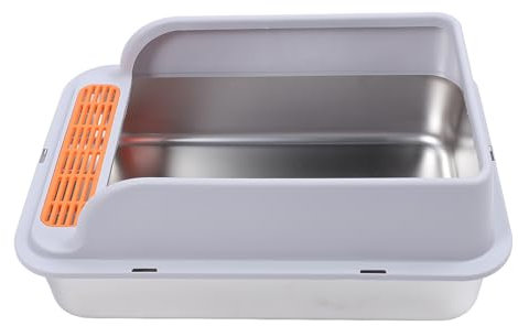 Cassetta Igienica Grande in Metallo, Toilette per Gatti in Acciaio Inossidabile per più Gatti, Design con Ingresso Dall'alto, Lettiera per Gatti Chiusa con Filtro a Pedale (Grande)