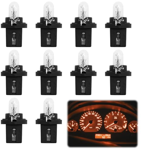 10 STK Glühbirne Armaturenbrett DC 12V 1,2W T5 Generische Anzeige Hellgelb | Direktanschluss-Anzeigelampe für Auto Motorrad Geschwindigkeitsinstrument 2721 27 37 286 Wedge Pc74 Indoor Cluster Gauge