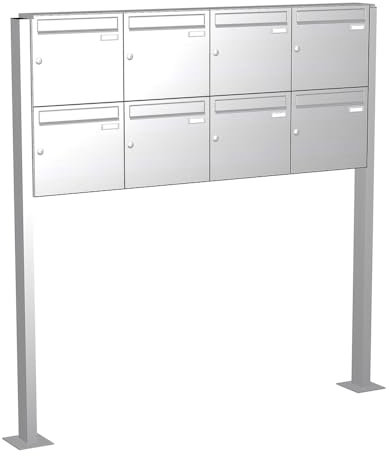 Briefkastenanlage | KNOBLOCH | Freistehend zum Aufschrauben | Edelstahl | 8-Fach | senkrechte Kästen