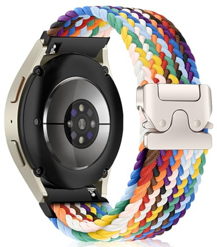 SeNool 20mm Nylon Armband für Samsung Galaxy Watch 7/6/5/4 40mm, 44mm/Watch6 Classic 43mm, 47mm, Sport Verstellbarer Geflochtenes Uhrenarmbänder für Samsung Galaxy Watch FE/Watch5 Pro 45mm - Bunt
