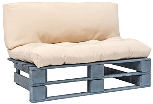Rustikales Paletten-Gartensofa mit Kissen, für den Innen- und Außenbereich, roter Bernstein