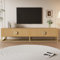 Kebnor Mobile TV da 180 cm con venature in legno – moderno armadio per sala da pranzo, 4 ante, maniglie semicircolari