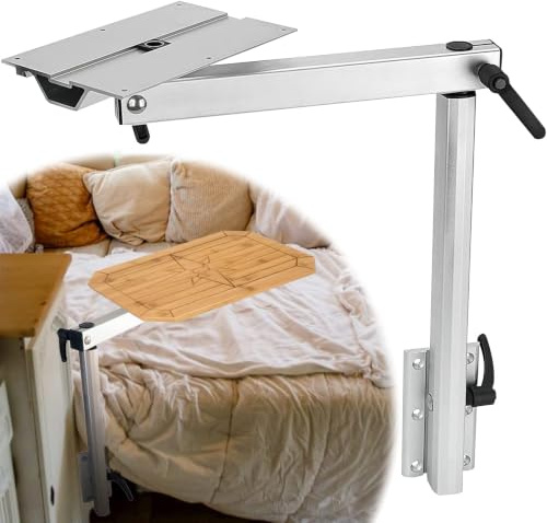 OKSTENCK Pied de table pour camping-car, rotation à 360 degrés, accessoires amovibles en alliage d'aluminium, support de table réglable pour yachts, camping-cars, facile à installer, économise de