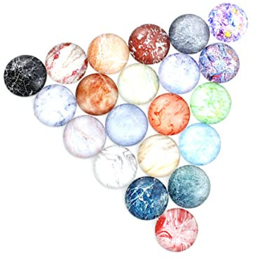 AKOOSY 50stücke Glasaufkleber Marmor-kristallmuster Runder Aufkleber Diy-bastelzubehör Dekorative Glasaufnäher Für Schmuck Ohrringe Gemischte Farben