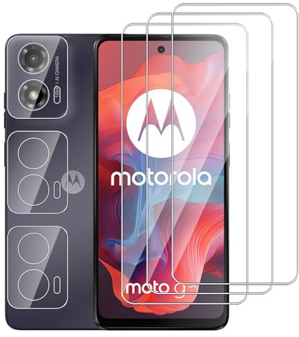 Dlxiks 3+3 Pezzi Vetro Temperato per Motorola Moto E14/G04/G04S,Installazione Facile,9H Durezza,Pellicola Prottetiva Anti Graffio,HD Trasparente,Vetro Protettivo per Motorola Moto E14/G04/G04S
