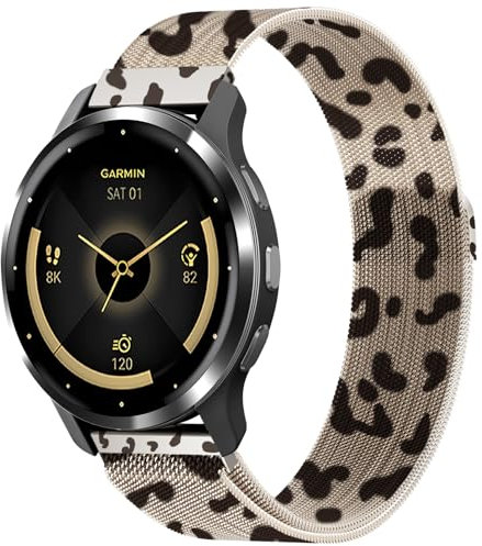 18mm Metall Armband für Garmin Venu 3S / Venu 2S / Vivoactive 4S / Vivomove 3S / Forerunner 265s/255s Music Damen Herren,Metall Mesh Edelstahl Ersatzarmband 18mm Uhrenarmband