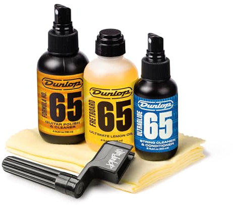 JIM DUNLOP | 6504 System 65 Guitar Tech Kit per manutenzione chitarra | Set completo con olii, polish, panni e tool | Cura professionale corde, tastiera e corpo