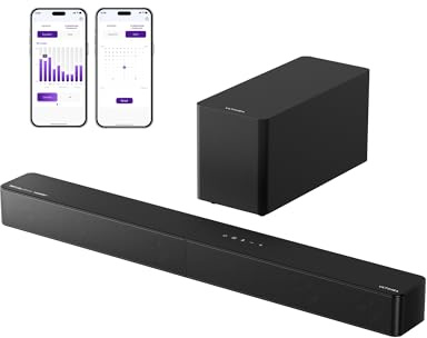 ULTIMEA 5.1Ch Soundbar with Dolby Atmos, Sound bar with Subwoofer for Smart TV, Home Theater Surround Sound System for TV, 300W, Adjustable Bass Boost, App Control, BT5.4, Poseidon M60 Boom (2025)