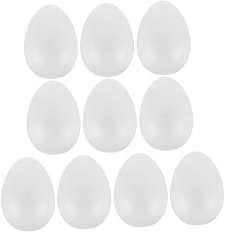 GALPADA 10 Stück Osterei-Modell weiße Schaumeier Eierfarbe Form Glatte Schaumeier schäumt Eier Party Osterszenendekor Osterei selber Machen Ei-Ornament selber Machen Osterdekoration White