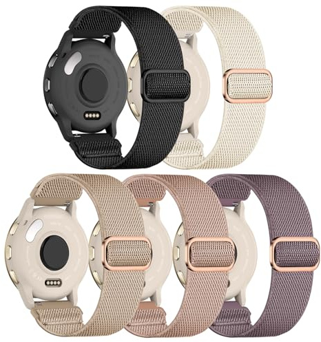 Wizvv 5 pulseras elásticas de nailon de 18 mm compatibles con Garmin Venu 3S/Venu 2S/Vivoactive 4S, para Garmin Venu 4 41 mm/Forerunner 255S/265S, hombre y mujer, 114 mm bis 240 mm