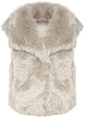 Van Der Rich ® - Winterweste aus Kunstpelz mit zwei Seitentaschen - Damen (Beige)