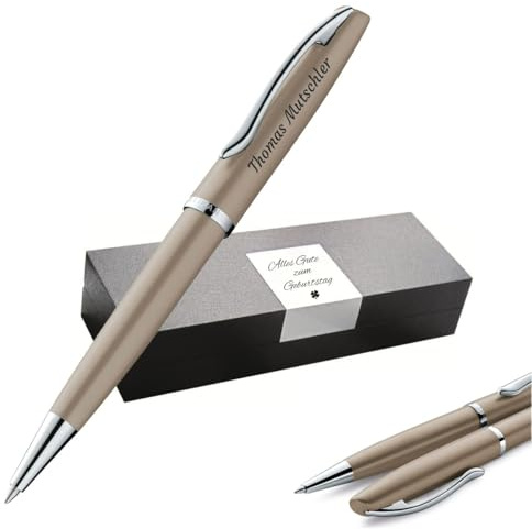 Pelikan Jazz® Noble Elegance K36 Kugelschreiber mit Gravur Geschenk - einzigartige Stifte mit Namen - personalisierte Geschenke - Kugelschreiber personalisiert (Taupe)