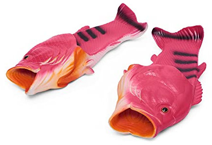Coddies Fish Flops Tongs unisexes basses pour hommes, femmes et enfants en forme de poissons, rose, 39/40 EU
