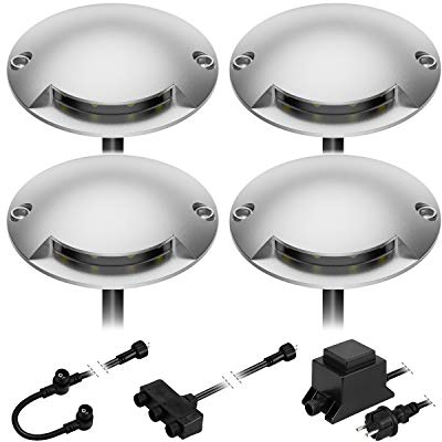 ledscom.de LED Boden-Aufbau-Leuchte Bunda, 1-flammig, für außen, befahrbar, warm-weiß, 4er Set