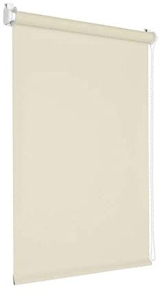 Victoria M. Tenebra Tenda a Rullo Oscurante, Montaggio con e senza Fori, Avvolgibile, Bianco Crema, 50 cm x 160 cm (Larghezza x Altezza)