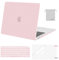 MOSISO Compatible with MacBook Air 13 inch Case M1 2021 2020 2019 2018, Hard Shell for MacBook Air M1 Case 13.3 inch A2337 A2179 A1932 & Keyboard Cover & Screen Film & Storage Bag, Rose Quartz