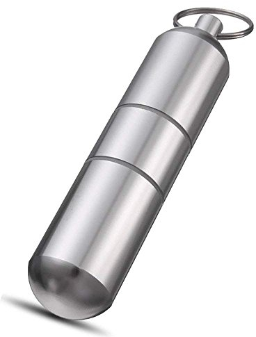 Goodplan Runde Zigaretten-Taschen-Kasten-Aluminiumlegierung Keychain Zigaretten-Etui wasserdichter Zahnstocher-Halter für im Freienaktivitäten