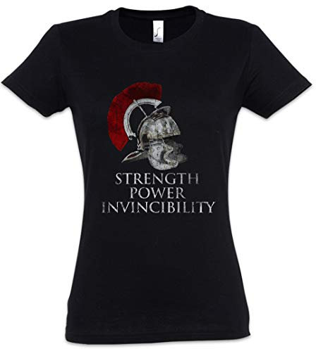 Urban Backwoods Roman Legion Credo Camiseta de Mujer Women T-Shirt Negro Talla S