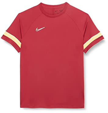 Nike Men's Academy 21 Training Top T-Shirt, Mens, T-Shirt, CW6101-677, Team Red/White/Jersey Gold/White, S