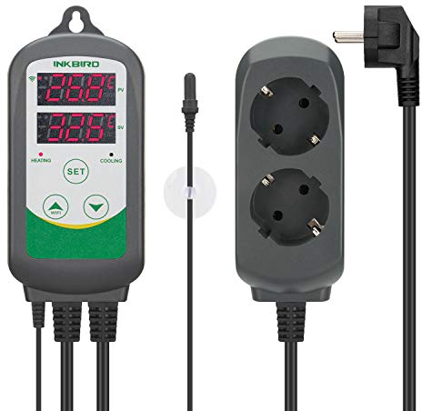 Inkbird ITC-308 WiFi Termostato Digital con Sonda de Acuarios, App Control Remoto la Temperatura Rango de Calentador y Enfriador para Acuarios, Cerveza Casera, Planta de Invernadero y Incubación