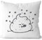 JUNIWORDS Kissen, Kackhaufen Happy, 40 x 40 cm, 2-farbig, Weiß-Dunkelrot