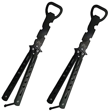 2 Pièces Couteau de pratique papillon, Décapsuleur de Bières Pliante, Décapsuleur Papillon, pour Bar,la fête, Cuisine à Domicile, Les Amateurs de bière, d'excellents Cadeaux d'anniversaire