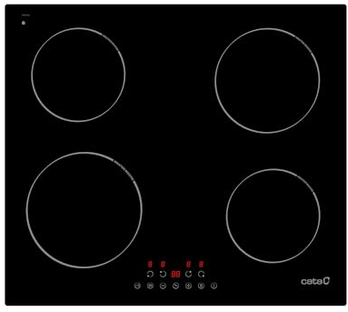 Cata Placa de Inducción IBG 6304 BK con 4 Zonas de Cocción y 9 Niveles de Potencia Regulables + Booster. Ancho de 59 cm. Potencia de 7,2 kW