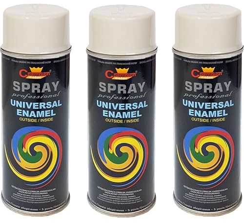 VE-INDUSTRIES Lackspray nach RAL 3er Sparpack Spraydose 400ml Buntlack für Holz, Metall (9010 Reinweiß Glänzend)
