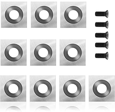 10 Stück Vierkant Hartmetall Wendeschneidplatten für Drehmeißel, CNC Hartmetall Einsatzschneider für Holz Drechselwerkzeug mit M4 Schrauben, Hartmetalleinsätze (11x11x2mm)