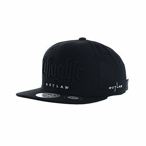 MarkMark Snapback Hat Thuglife Stickerei Hiphop Baseball Cap AL2862, Schwarz , L